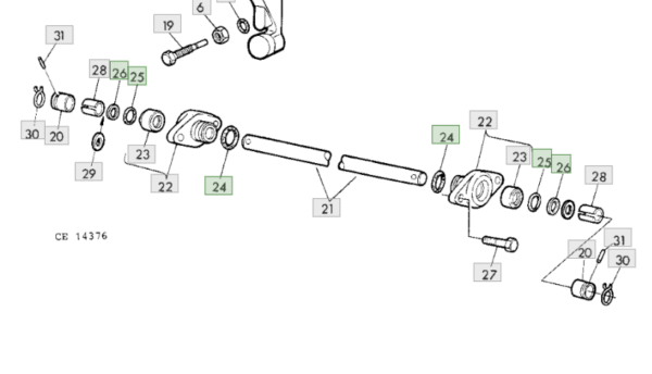 Kit retenes barra flexora John Deere barra 25