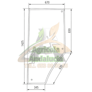 Cristal puerta derecha John Deere
