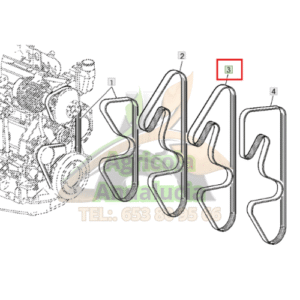 Correa accesorios 8 canales 2475mm